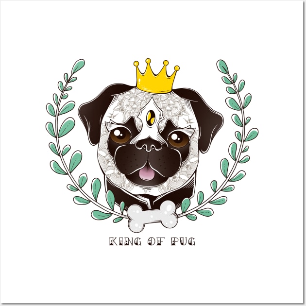 King Of Pug Wall Art by GODZILLARGE